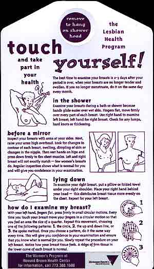 Breast exam shower hanger