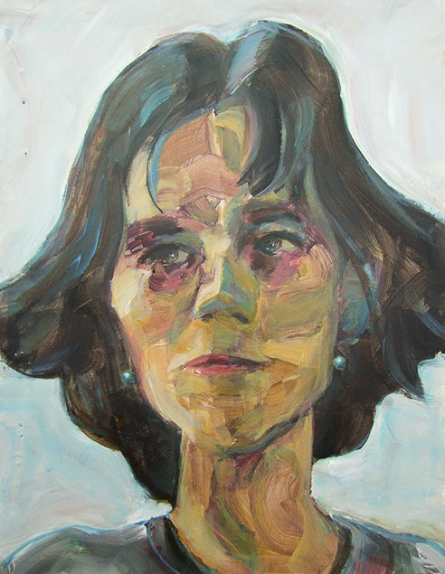 "Asher" by Jeff Wrench, acrylic on wallpaper, 14" x 17", $340.