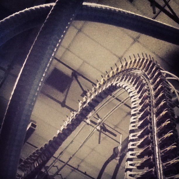 machine at New Haven Register newspaper factory, photo by Jeff Wrench